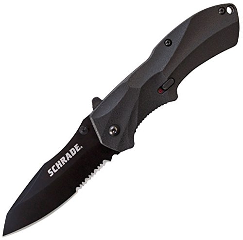 Schrade SCHA7BS M.A.G.I.C. Assisted Opening Liner Lock Folding Knife Partially Serrated Clip Point Blade