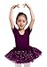 Dancina Girls Skirted Leotard Sparkle Short Sleeve Tutu Ballet Dress Front Lined