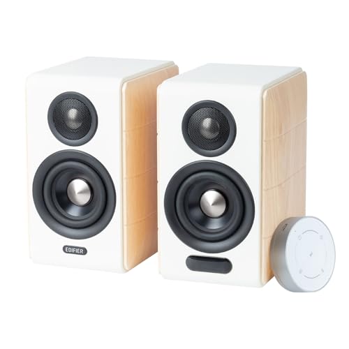 Edifier S880DB MKII Active Bookshelf Speakers,2.0Computer Hi-Fi Speaker System,88W RMS Hi-Res Audio with LDAC Bluetooth USB-C Optical Coaxial RCA Input Subwoofer Output for Record Player TV,Pair-White