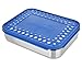LunchBots Large Cinco Stainless Steel Lunch Container - Five Section Design Holds a Variety of Foods - Metal Bento Box - Dishwasher Safe - Stainless Lid - Blue Dots