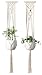 Mkono Macrame Plant Hanger Hanging Planter Wall Art Home Decor 46 inches, Set of 2