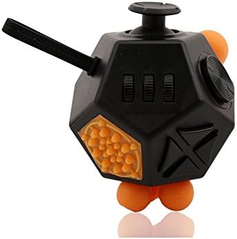 Fidget Cube 2 Anti Stress Cube Toy 12 Sides for Children and Adults-Black