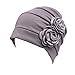 Ever Fairy 3 Colors Chemo Cancer Head Scarf Hat Cap Ethnic Cloth Print Turban Headwear Women Stretch Flower Muslim Headscarf (3 Colors Back-H1)