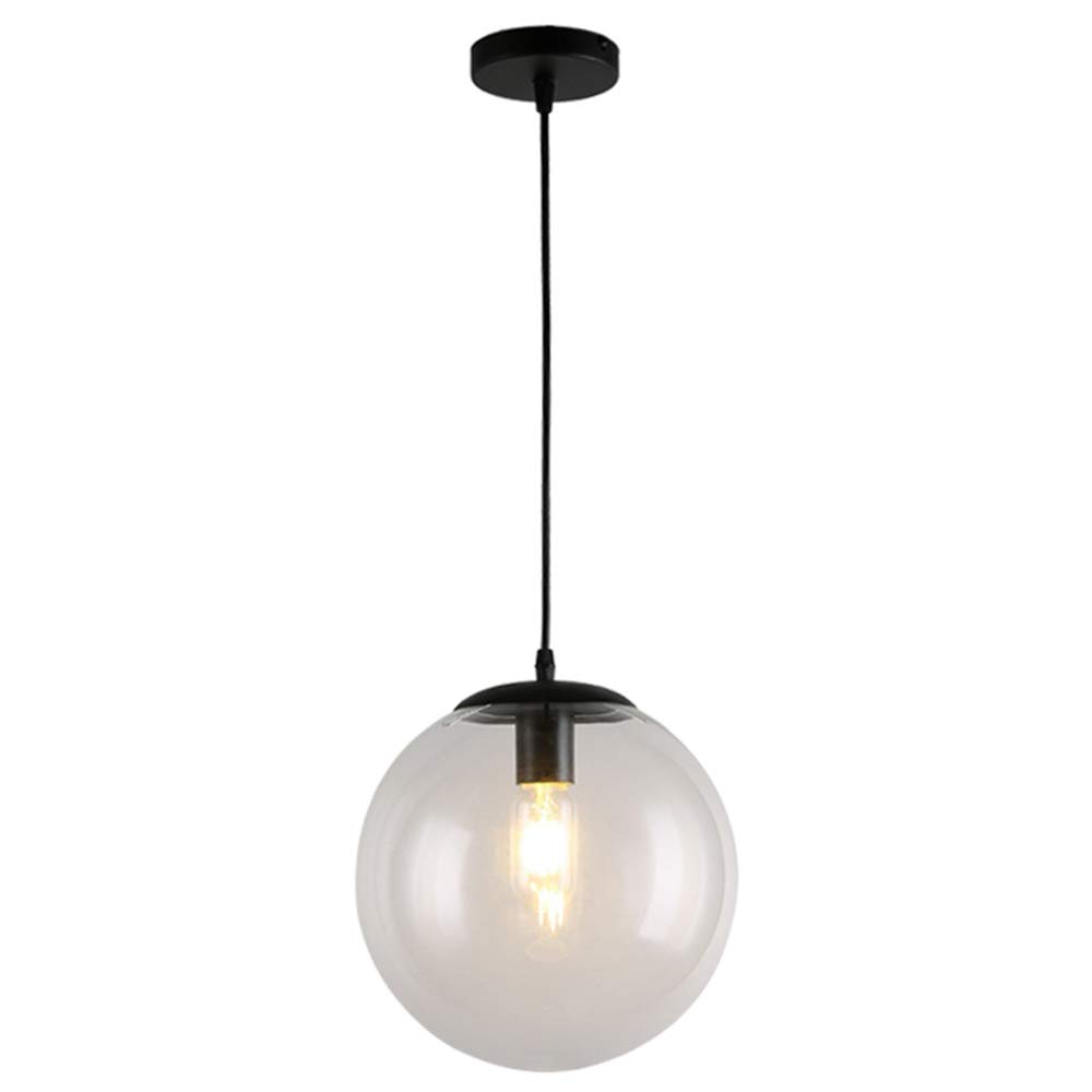 MZStech Vintage Glass Pendant Lamp Clear Hanging Light Glass Ceiling Lamp (20CM)