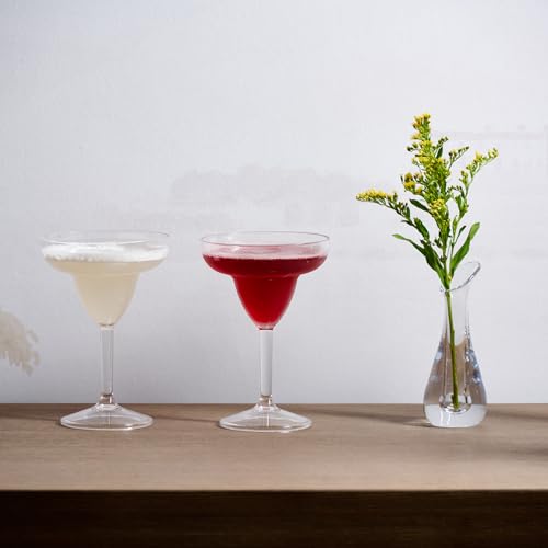 The Good Store Acrylic Unbreakable Margarita Plastic Glass | Set of 3 | Reusable, Dishwasher Friendly (Clear, 11.7x17 cm)