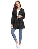 Abollria Womens Outdoor Waterproof Lightweight Windbreaker Raincoat Hooded Rain Jacket