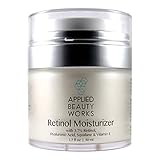 Applied Beauty Works Retinol Cream Moisturizer for Face and Eye area 1.7 oz with 3.7% Hyaluronic Acid, Squalane, and Vitamin E.
