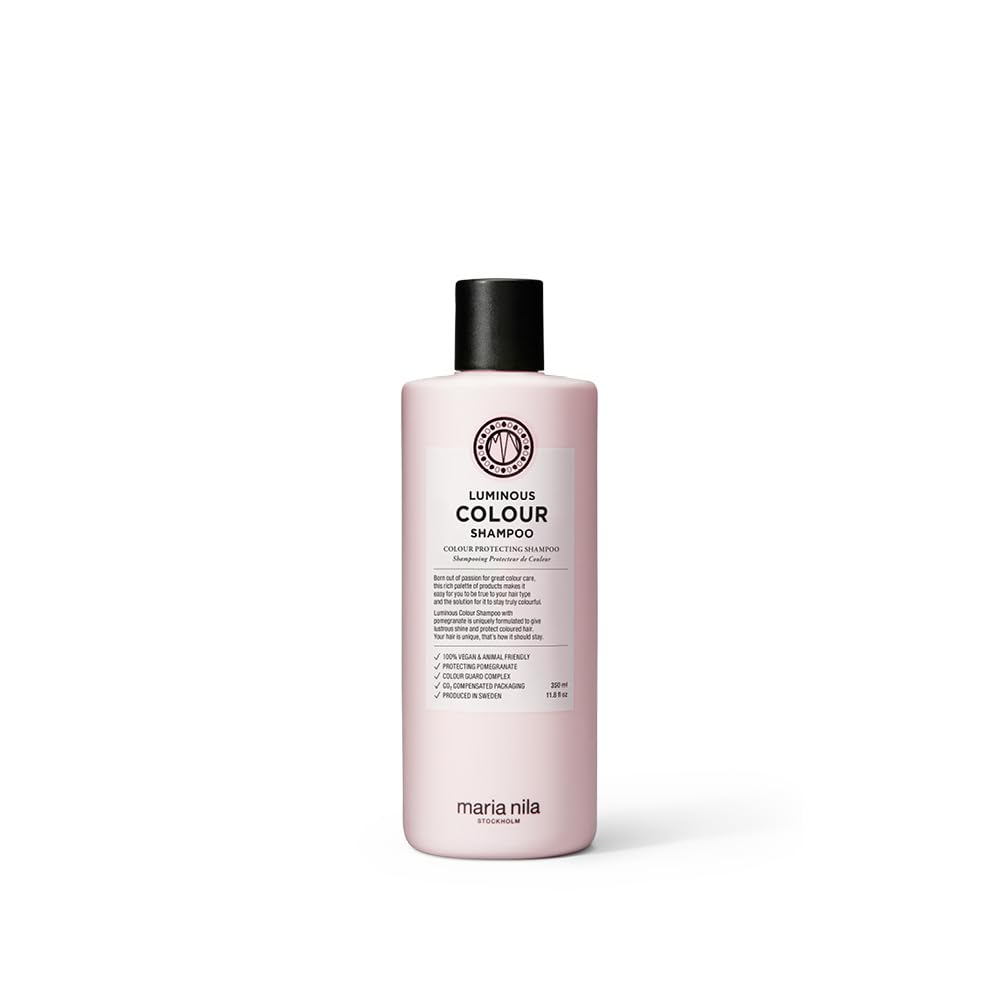 Maria Nila Luminous Colour, Color-preserving Shampoo for Shiny Glossy Hair, For Natural or Dyed hair, Pomegranate & Colour Guard Complex stops Color Loss from Washing & Styling, 350 ml