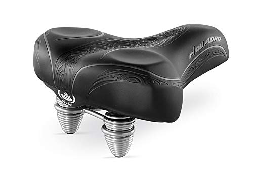 Men's Women's Leather City Bike Beach Cruiser Holland Bike Saddle Bicycle Saddle in Vintage Retro Look 1700 P Quadro Available in Various Colours – Made in Italy, black