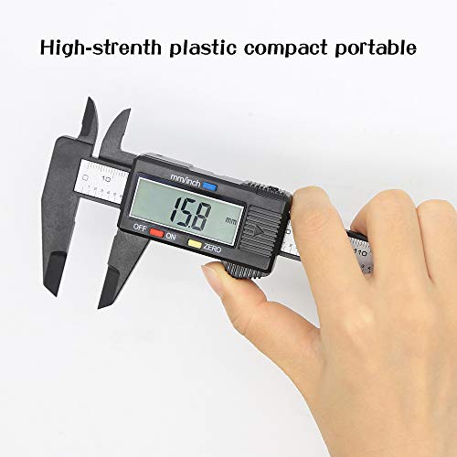 HIGO Digital Caliper, 6 Inch Plastic Electronic Vernier Caliper with Large LCD Screen, Auto-off Feature Inch/Millimeter Conversion
