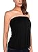 DJT Women's Tie Dye Sleeveless Stretchy Pleated Tube Top Small Solid_Black