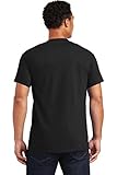 Gildan Men's Seamless Double Needle T-Shirt, Black, 3XL. (Pack of 5)