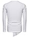 Coofandy Men's Shirts Casual Zipper Shirt Irregular Long Sleeve T Shirt,White,Medium