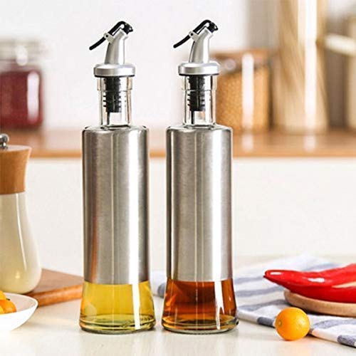 Buy S.N. Stainless Steel Olive Oil Dispenser Bottle, Glass Cooking Oil