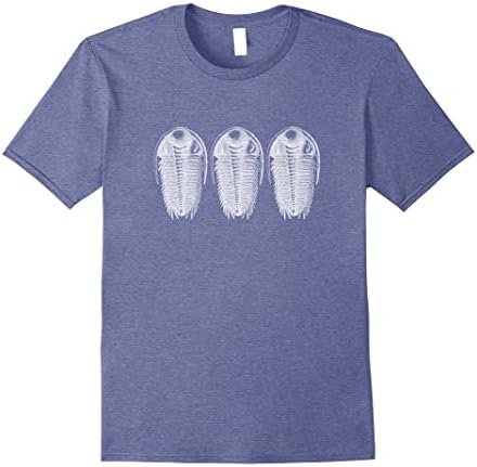 Mens Vintage Trilobite T-shirt Geology Gift Tee Large Heather Blue