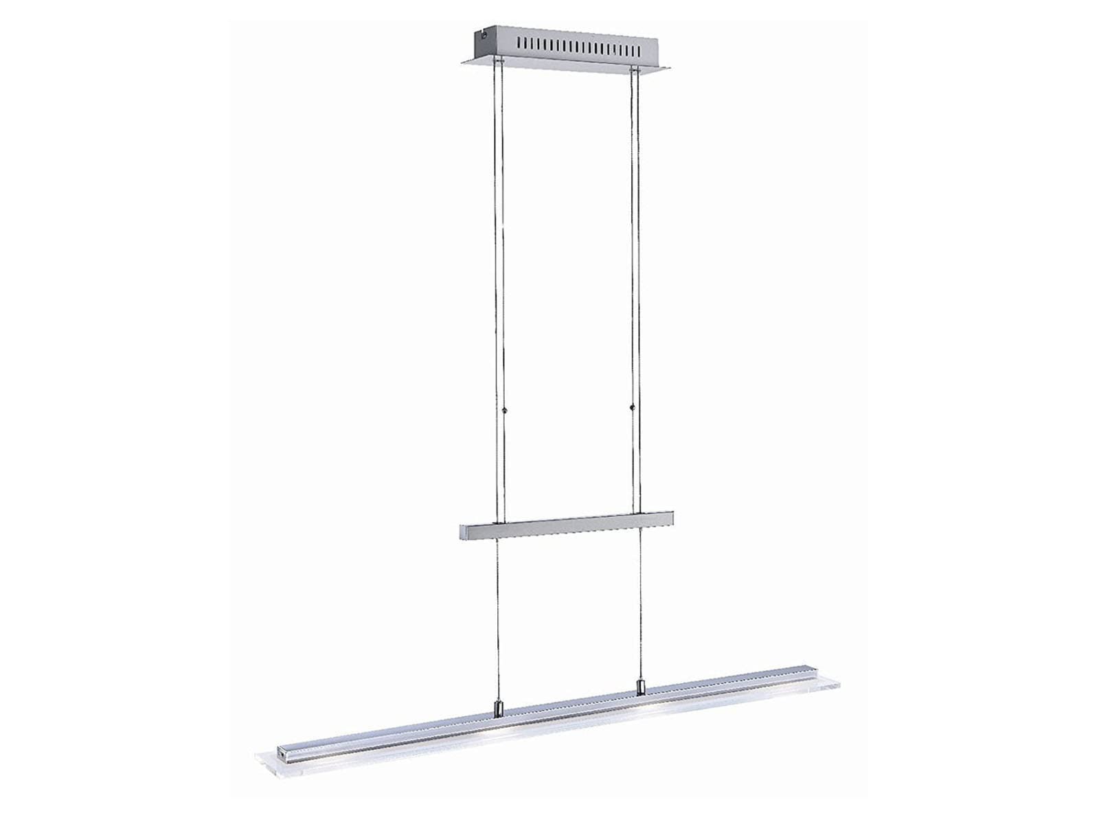 Fischer & Honsel Tenso RGBWatt 69394 Pendant Light 4X LED 5.0 Watt Nickel-Coloured Height-Adjustable Fully Dimmable Remote Control 88 x 9 x 150 cm (L x W x H)