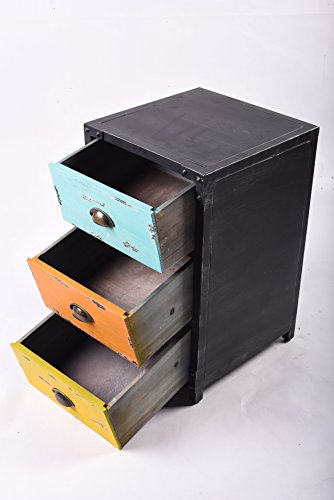 Diwhy DIY Industrial Iron Locker 3-Layer Bookcase Furniture Cabinet