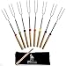 Extending Marshmallow Roasting Sticks-Set of 8-32 Inch.Telescoping STAINLESS STEEL Smores Skewers;Hot Dog Forks.Campfire,fire pit,Camping. SAFE FOR KIDS. Storage Bag, S'mores eBook