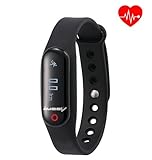 Luoov Brand Smart Bracelet Bluetooth Passometer Touch Screen Fitness Tracker Health Wristband Sleep Monitor Smart Watch For Android IOS Iphone (BLACK)