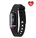 Luoov Brand Smart Bracelet Bluetooth Passometer Touch Screen Fitness Tracker Health Wristband Sleep Monitor Smart Watch For Android IOS Iphone (BLACK)