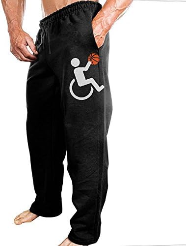 HLQUNIDE Men's Wheelchair Basketball-1 Jogger Sweatpants Workout Athletic Joggers Pants
