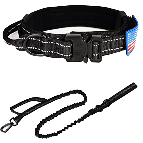 KCUCOP Tactical Dog Collar with Handle,Adjustable