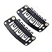 PhoenixFlameHair 20 Pcs U Shape Metailic Snap Clips ins for Hair Extension Hairpiece DIY Snap-Comb Wig Clips with Rubber-（Black, General U Shape 6 Holes)thumb 2