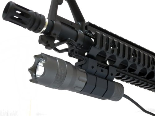 Monstrum Tactical 200 Lumens LED Flashlight with Remote Pressure Switch, Colored Lens Filters, and Rail Mount (Military Copper)