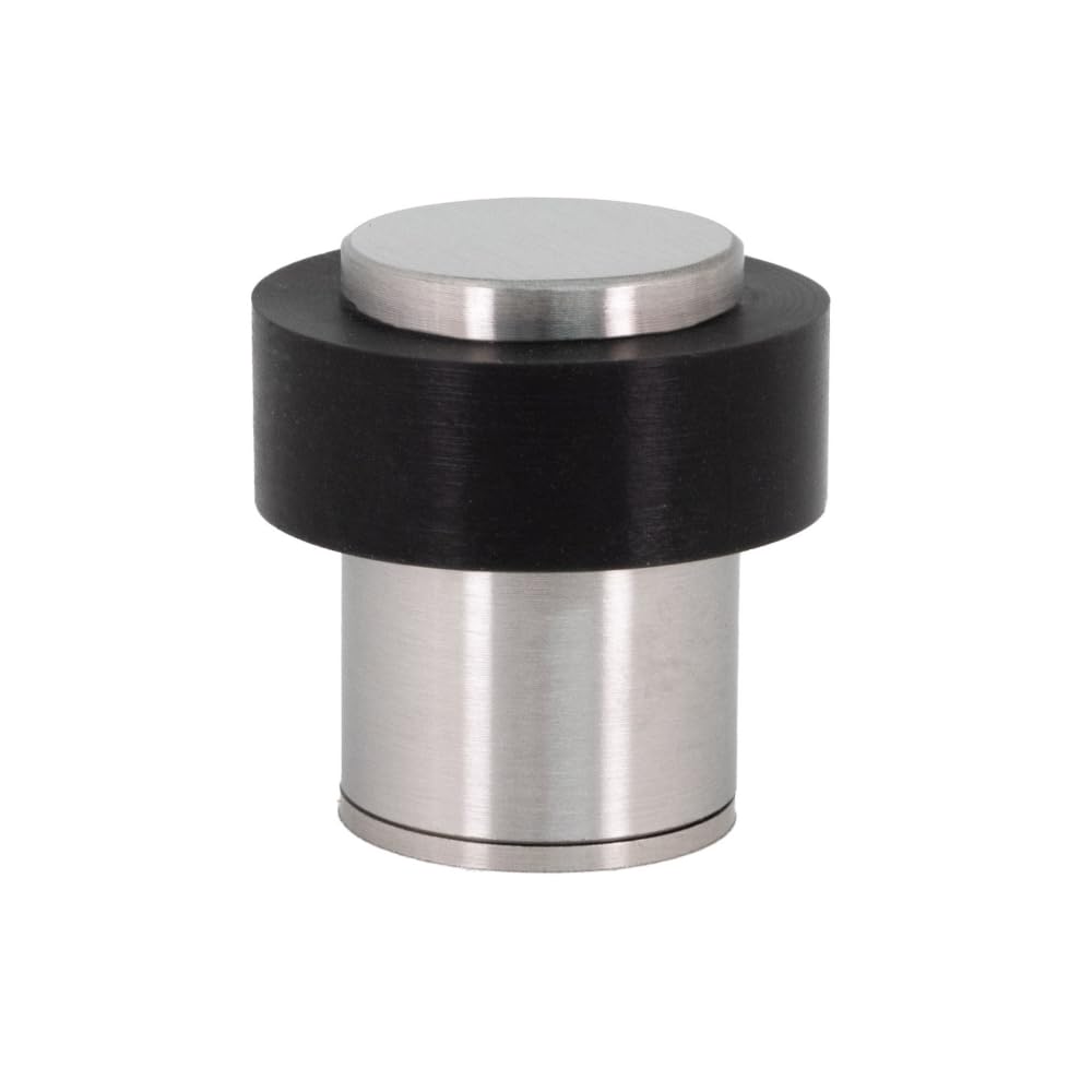 EVI Herrajes | Door Stop | Stainless Steel | 24 x 35 mm | Screwed Threaded Base | Matte Finish | Includes Screw + Mounting Plug | Mod. I-199/24X35-CBAM