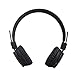 Kids Bluetooth Headphones Foldable Volume Limiting Wireless/Wired Stereo On Ear HD Headset with SD Card FM Radio in-line Volume Control Microphone for Children Adults (Black)