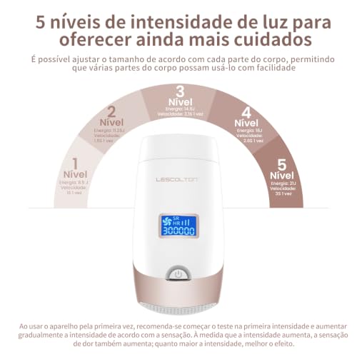 Depilador e Rejuvenescedor a Laser Permanente Luz Pulsada Lescolton T-009i