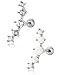 YOVORO 2Pcs 16G 316L Stainless Steel Cartilage Earrings for Women Created-Opal Ear Climber Tragus Barbell Piercing