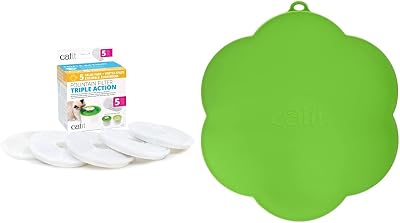 Catit Genuine Filters for 3 Litre Flower Fountain Pack of 5 & Placemat Green