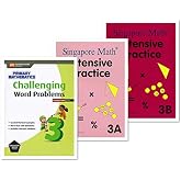 Singapore Math 3 Books Set for Grade 3 - Singapore Math Intensive Practice 3A &amp; 3B, Challenging Word Problems Grade 3