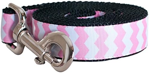 Paw Paws USA Chevron Dog Leash, Small, Pink