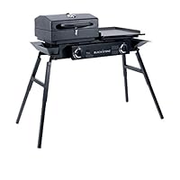 Blackstone Grills Tailgater - Portable Gas Grill and Griddle Combo - Barbecue Box - Two Open Burners â€œ Griddle Top - Adjustable Legs - Camping Stove Great for Hunting, Fishing, Tailgating and More