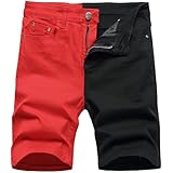 Men's Relaxed Fit Denim Shorts - Stretch Jean Shorts With Straight Leg For Casual Summer Wear