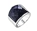 HIJONES Men's Stainless Steel 19mm Blue Sky Stone Cut Gemstone Ring Size 10