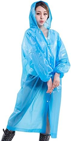 Portable Lightweight Reusable Raincoat Rain Poncho with Hoods and Sleeves
