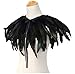 L'VOW Fashion Kids Feather Capes Stole Shawl Iridescent for Game Party Hallowmas (Black)