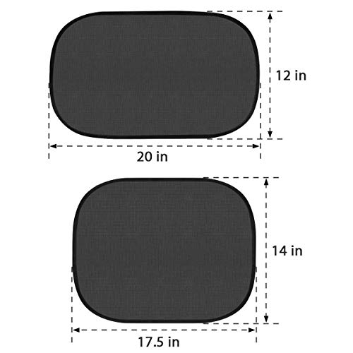 image for Car Sun Shade, Pudolla 4PCS Car Side Rear Window Cling Sunshades- 80 G