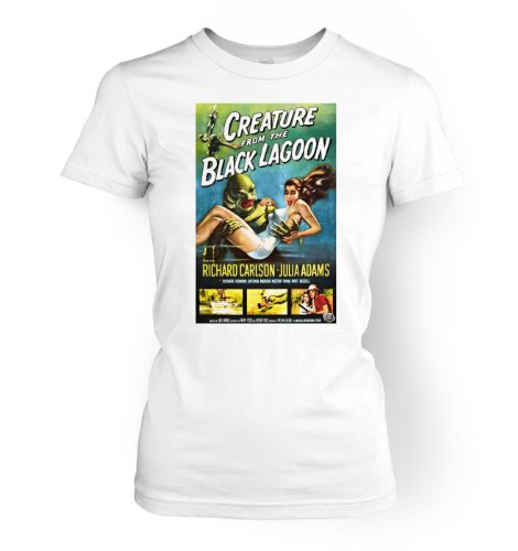 Creature From The Black Lagoon Womens T-shirt - Films,TV And Movie Geeky Tshirt - White Small (approx Size 10)