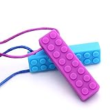 Rubber Chew Necklace 2 Pack (Purple and Blue with Colored Cords) Sensory Chew Necklace for Kids,Autistic, Adhd, Spd, Oral Motor Children, Boys, and Girls (2 pack)