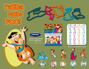 The Flintsones Logo Bandz Silly Kids Rubber Bands 20PK