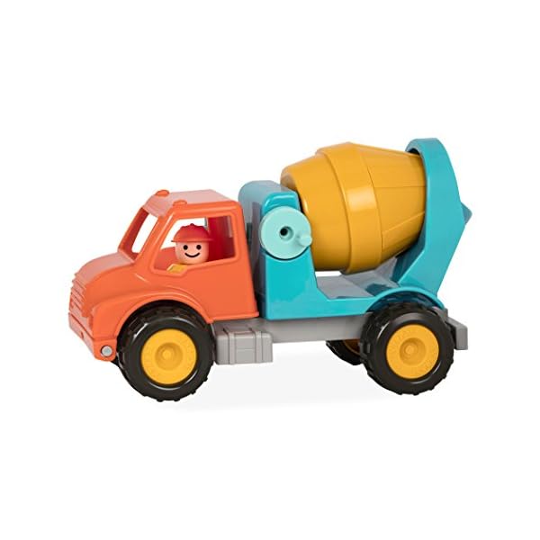 Battat - Cement Mixer Truck with Working Movable Parts and Driver - Toy Trucks for Toddlers 18m+