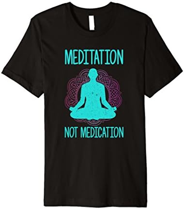 Mens Meditation Not Medication Zen Yoga T-Shirt Large Black