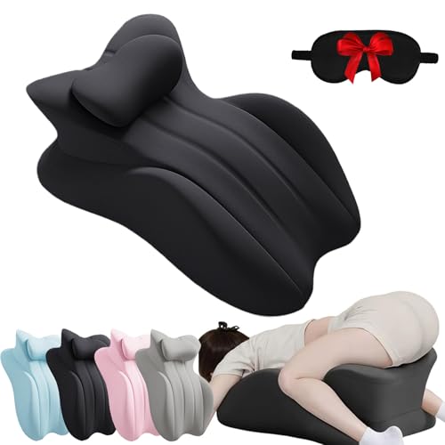 Vireon Sweet Spot Pillow, 27° Angle Perfect Position Couples Pillows, Ergonomic Butt Memory Foam Butt Cushion, Provides Waist and Neck Support (Black)