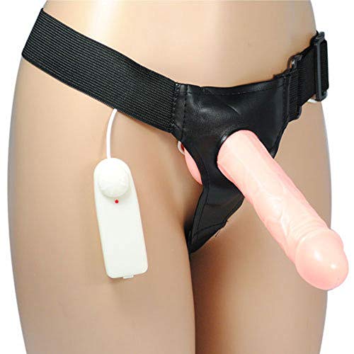 8" Hollow Strap-On Vibrator Penis Dildo Sex Toy for Men Women Multi-Speed Remote