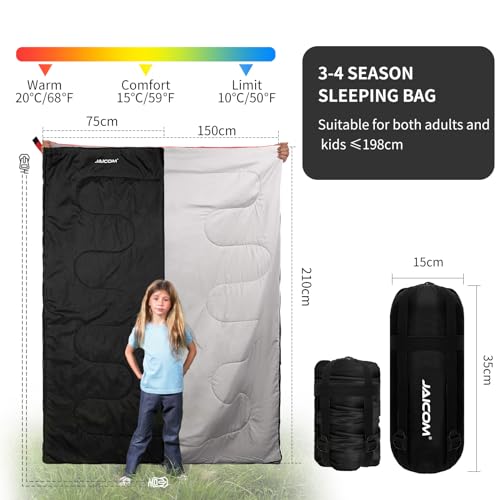 JAICOM Ultralight Sleeping Bag - Compact Down Single Camping & Hiking Sleeping Bags for Adults and Children