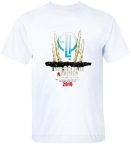 XSHOU Men's Emerson, Lake &amp; Palmer Short Sleeve T-Shirt white XL